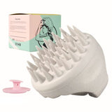 Brosse Massage Cuir Chevelu Sylicone Blanc