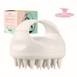 Brosse Massage Cuir Chevelu Sylicone Blanc 3