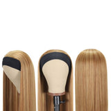 3 perruques bandeaux cheveux lisse blond