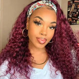 Perruque bandeau Cheveux Rouge Frisés