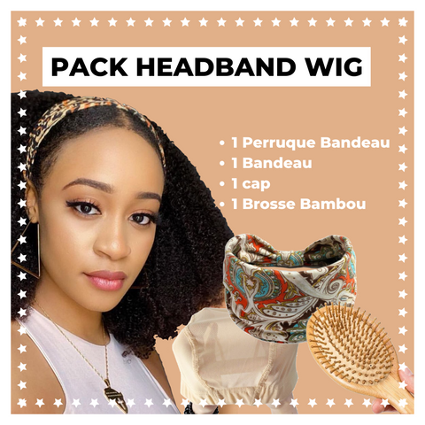 Pack Perruque Bandeau Frisé