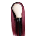 Perruque Bandeau Cheveux Naturels Lisse Rouge