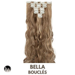 Extension Clip Cheveux Synthetique Chatain Clair Boucle 24 Pouces