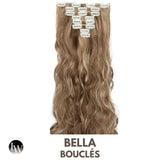 Extension Clip Cheveux Synthetique Chatain Clair Boucle 24 Pouces