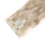 Extension A Clip Cheveux Synthetique Blond Platine Boucle 24 Pouces