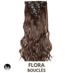 Extension Clip Cheveux Synthetique Chatain Boucle 24 Pouces