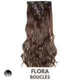Extension Clip Cheveux Synthetique Chatain Boucle 24 Pouces