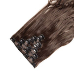 Extension A Clip Cheveux Synthetique Chatain Boucle 24 Pouces