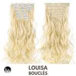 Extension Clip Cheveux Synthetique Blond Boucle 22 Pouces