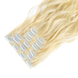 Extension A Clip Cheveux Synthetique Blond Boucle 22 Pouces