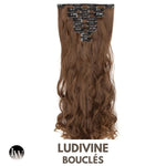 Extension Clip Cheveux Synthetique Chocolat Boucle 24 Pouces