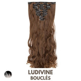 Extension Clip Cheveux Synthetique Chocolat Boucle 24 Pouces