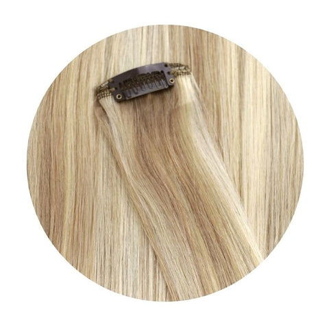 Extension A Clip Cheveux Naturels Meche Blonde Platine Lisse