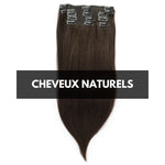 Extension Clip Cheveux Naturels Chatain Lisse