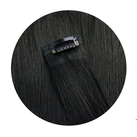 Extension A Clip Cheveux Naturels Noir Lisse