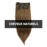 Extension Clip Cheveux Noisette Naturels Lisse