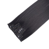Extension A Clip Cheveux Synthetique Noir Lisse 22 Pouces
