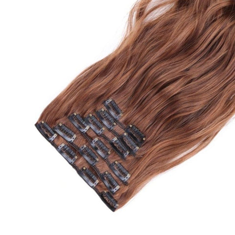 Extension A Clip Cheveux Synthetique CuivreBoucle 22 Pouces