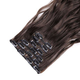 Extension A Clip Cheveux Synthetique Chatain Boucle 22 Pouces