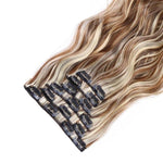 Extension A Clip Cheveux Synthetique Meche Blonde Boucle 22 Pouces