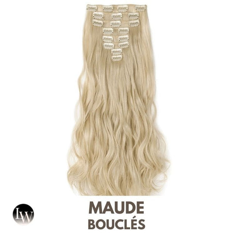 Extension Cheveux Blond A Clip Synthétique - Blond Bouclé 24 Pouces - Maude