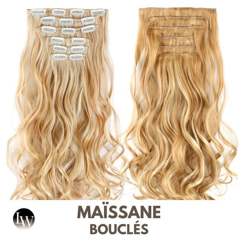 Extension Cheveux Blond A Clip Synthétique Blond Fraise Bouclé 22 Pouces - Maïssane