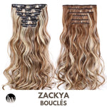 Extension Cheveux Blond A Clip Synthétique Mèche Blonde Bouclé 22 Pouces - Zackya