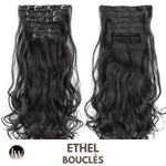Extension Cheveux Bouclés A Clip Noir 22 Pouces - Ethel
