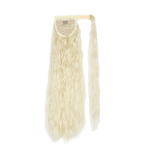 Ponytail Extension Queue De Cheval Bouclé À Enroulé Blond Platine 22 Pouces