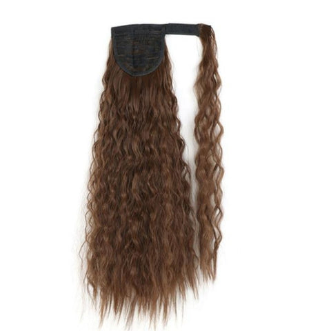 Ponytail Extension Queue De Cheval Bouclé À Enroulé Brun 22 Pouces