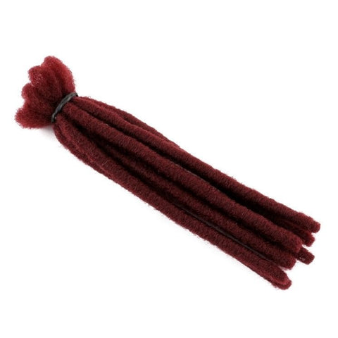 Fausse locks - dreadlocks synthetique - Rouge Bordeaux