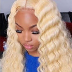 Lace Front Wigs Cheveux Naturels Frise Blond