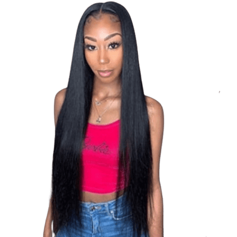 Lace Front Wigs Synthétique Lisse Noir