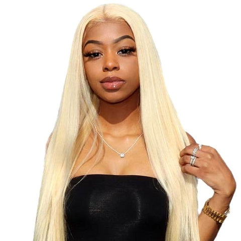 Lace Front Wigs Naturelle Cheveux Péruviens Blond Lisse