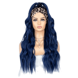 Perruque Bandeau Boucles Bleu