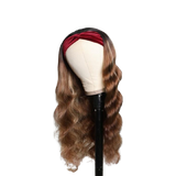 Perruque Bandeau Cheveux Naturels Boucle Brun