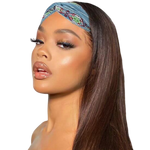 Perruque Bandeau Cheveux Naturels Lisses Bruns