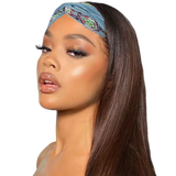 Perruque Bandeau Cheveux Naturels Lisses Bruns