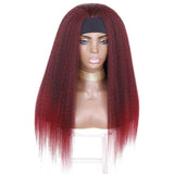 Perruque Bandeau Cheveux Synthetique Crepus Rouge