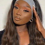 Perruque Bandeau Cheveux Synthetiques Ondules Bruns