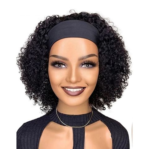 Perruque Bandeau Curly Cheveux Naturels Brésiliens Noirs