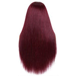 Perruque Bandeau Cheveux Naturels Lisse Rouge