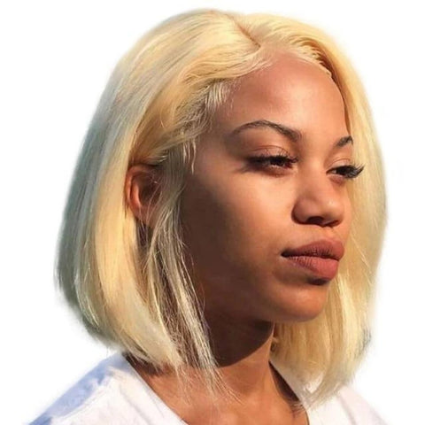 Perruque Femme Cheveux Naturels Lisses Blonds