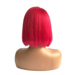 Perruque Femme Cheveux Naturels Lisses Rouges