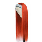 Perruque Bandeau Cheveux Naturels Lisse Orange