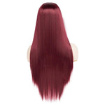 Perruque Lisse Bandeau Synthetique Rouge