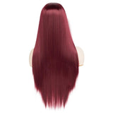 Perruque Lisse Bandeau Synthetique Rouge