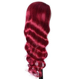 Perruque Bandeau Cheveux Naturels Bouclés Rouge Bordeaux