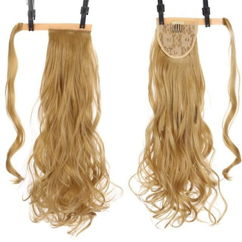 Ponytail - Extension Queue De Cheval Bouclé Blond Foncé À Enrouler