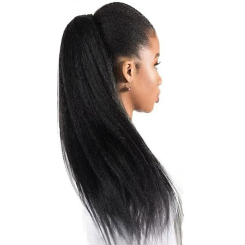 Ponytail - Extension Queue De Cheval Naturelle Noir Crépus À Enrouler